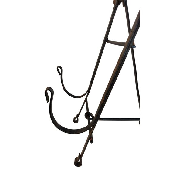 Black Wrought Iron Stand Adjustable Display Easel Holder Rustic Vintage Style - Picture 14 of 15
